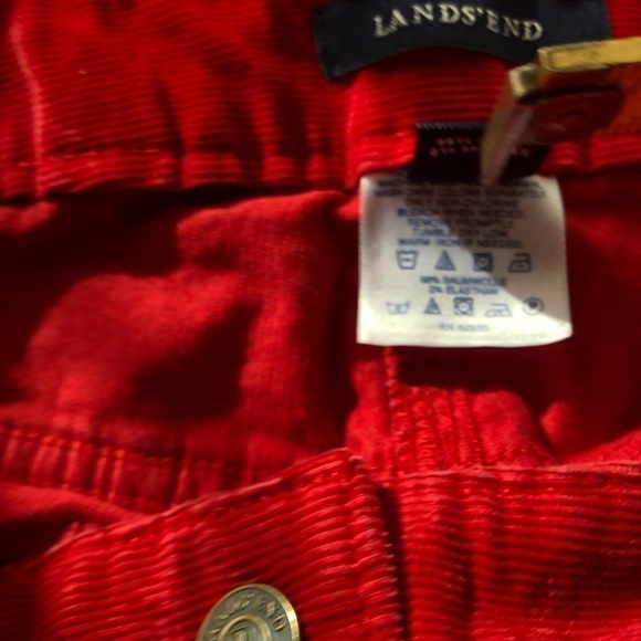 LANDS End Red Corduroy pants size 12 Fit 1 - Picture 7 of 11